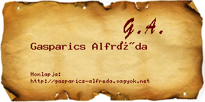 Gasparics Alfréda névjegykártya